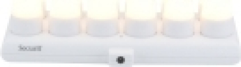 ® Sæt 12 stk. AYLA glasstager, 12 stk. LED fyrfadslys og ladestation, grå/hvidt lys