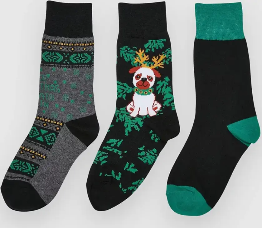 Christmas Dog 3-Pack Sokker mønster