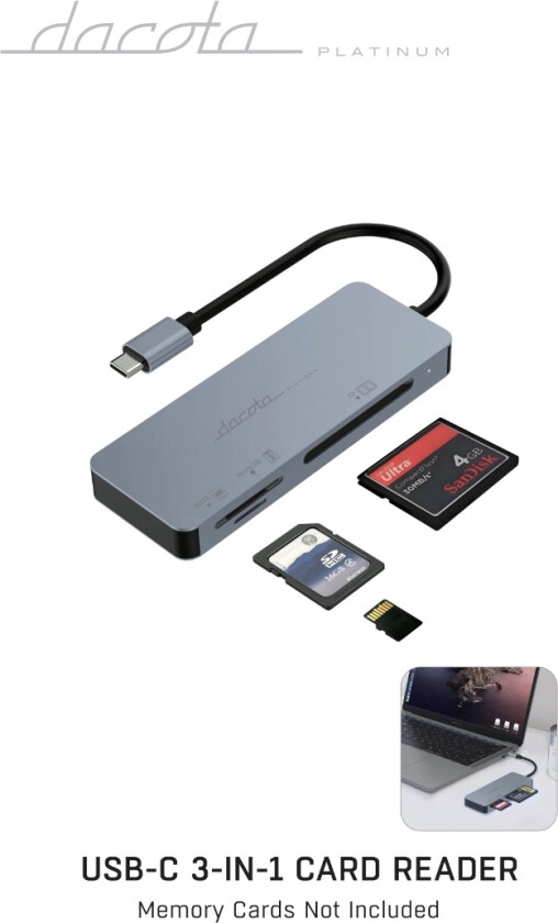USB 3.0 3-i-1 kortleser