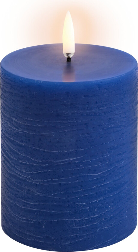- LED pillar candle - Royal blue, Rustic - 7,8x10,1 cm (UL-PI-RB78010)
