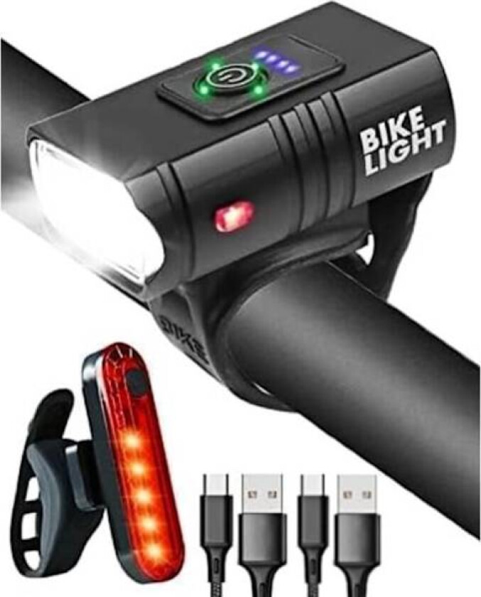 Sykkellykt 1600 Lumen Supersterk Sykkellykt 6 Lysmoduser + 4 Lysmoduser USB-lading Vanntett IPX5 Sykkellykt_Spesialgaver