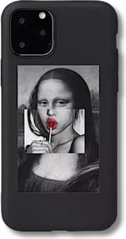 Deksel til alle iPhone 14-modeller med Mona Lisa sugende lollipop Leonardo