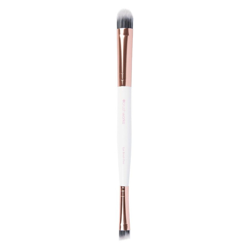 White & Gold Double Ended Eye Brush