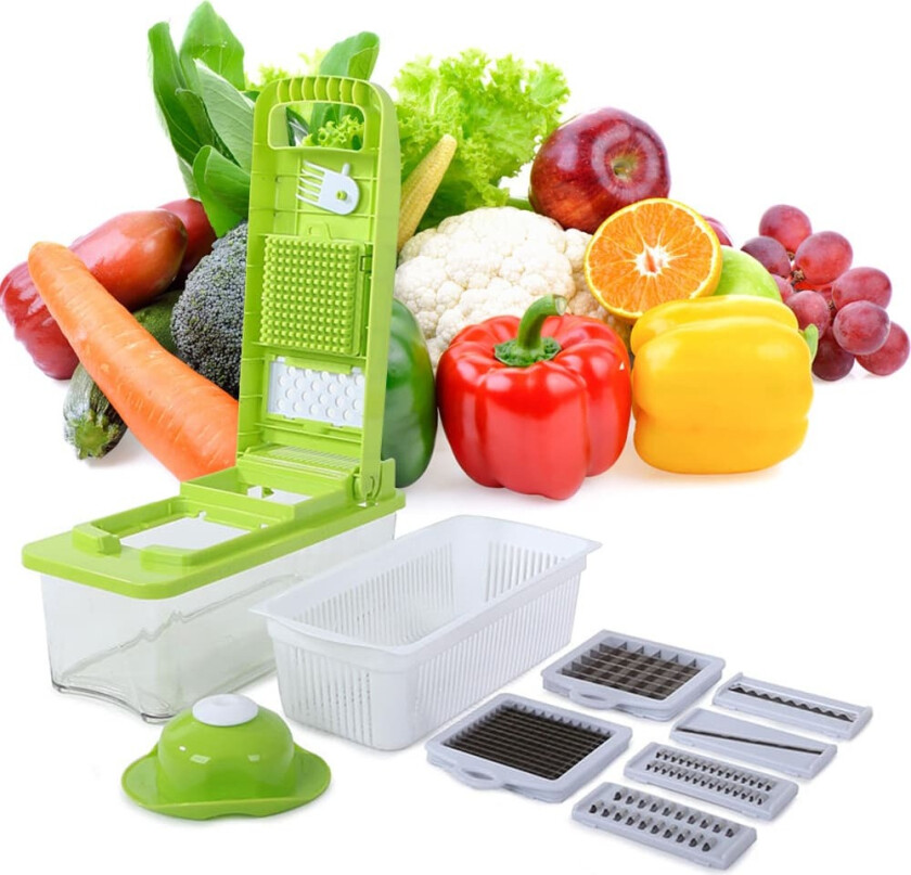 Multifunksjonell grønnsakshakker Mandolin rivjern 7-i-1