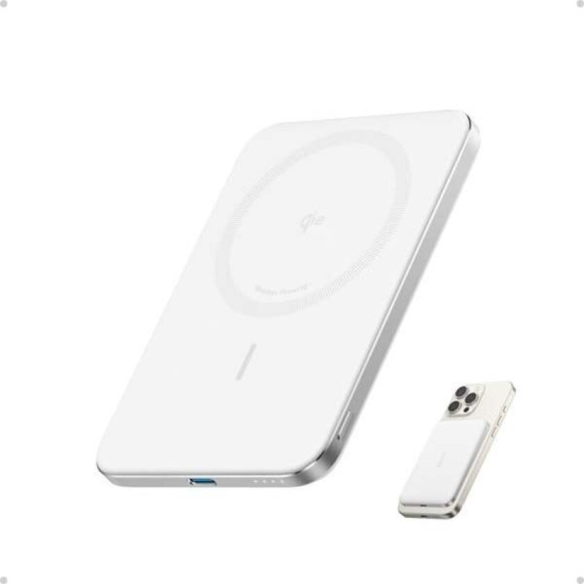 MagGo Power Bank 5K Slim - White Nødlader - Hvit - 5000 mAh