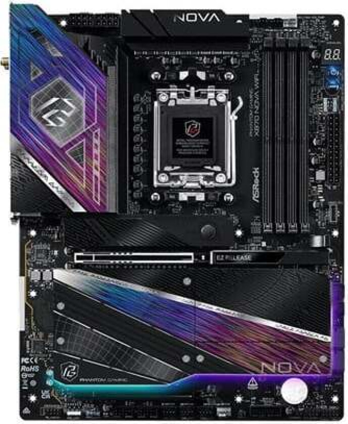 Phantom Gaming X870 NOVA WiFi Hovedkort - AMD X870 - AMD AM5 socket - DDR5 RAM - ATX