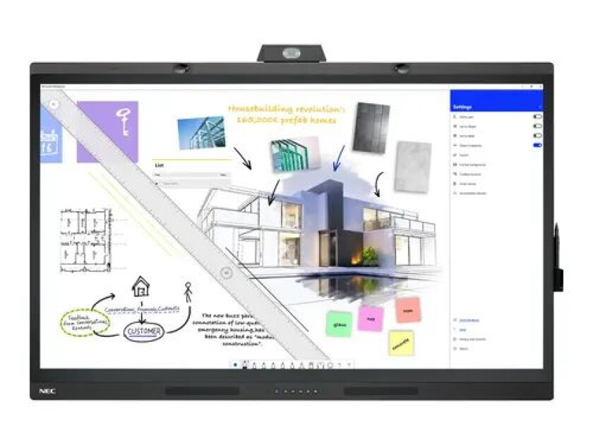 Bilde av Nec Multisync Wd551 55" Windows Collaboration Display Med Innebygd Kamera, Mikrofon Og Høyttalere.