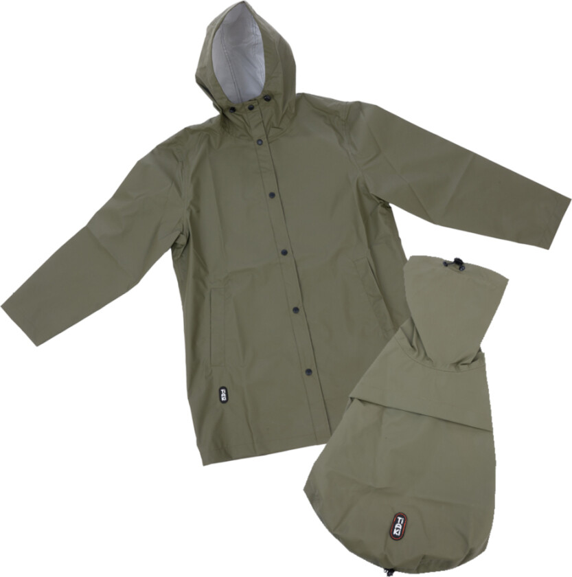 Pet & Parent regnjakke i partnerlook - Regnfrakk for hundeforeldre L/XL + matchende hundejakke, rygglengde 60 cm