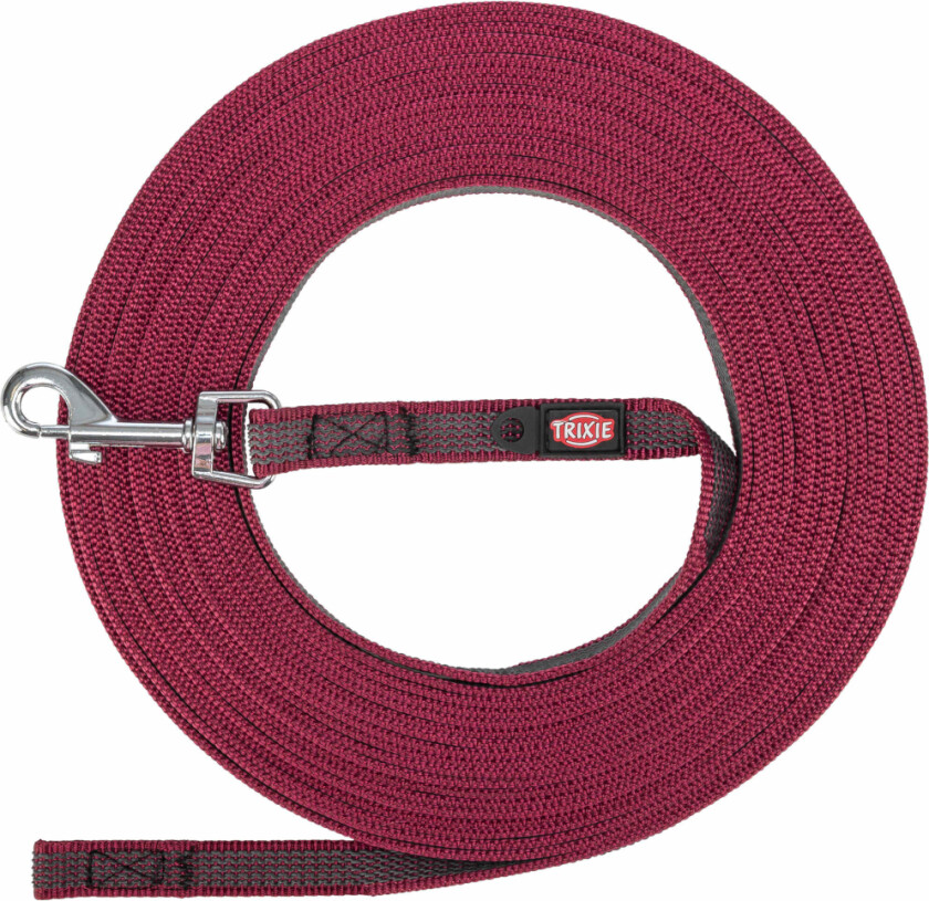 Trixie gummiert hundebånd, sangria - Størrelse: S–M: 5 m lang / 15 mm bred
