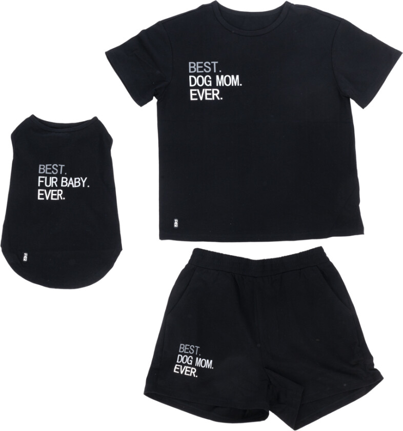 Pet & Parent pyjamas i partnerlook - Pyjamas for hundeforeldre størrelse L + matchende hundetrøye rygglengde 40 cm