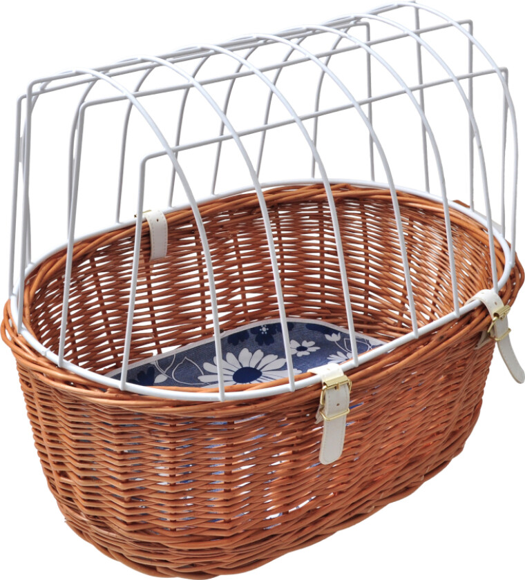 Bilde av Sykkelkurv til hund for bagasjebrett med beskyttelsesgitter - Størrelse S: L 56 x B 36 x H 50 cm