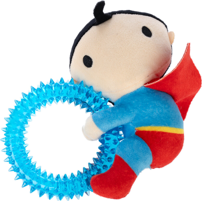 DC Superman hundeleketøy med ring - ca. L 17 x B 16 x H 5 cm