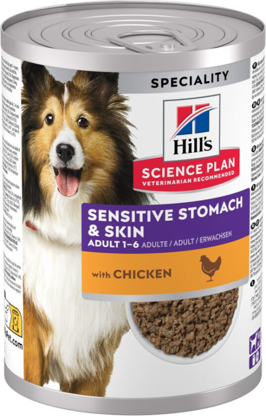 Adult Dog Sensitive Stomach & Skin - Kylling (24 x 370 g )