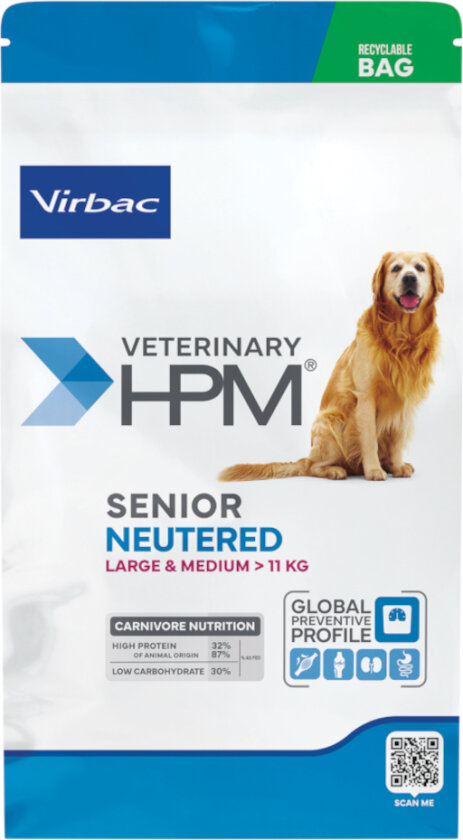 Veterinary HPM Senior Dog Neutered Large & Medium - 12 kg