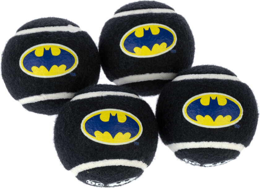 DC Batman tennisballsett - 4 stykker (Ø 6,3 cm hver)