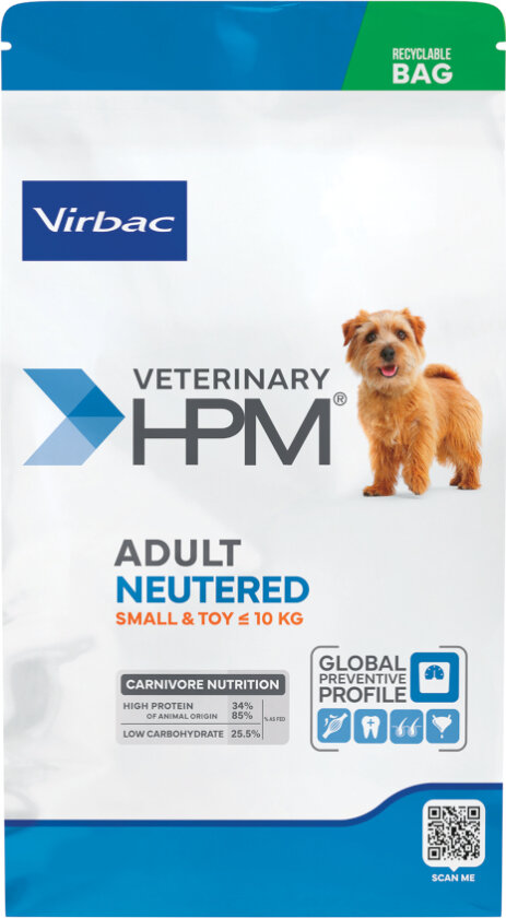 Veterinary HPM Adult Dog Neutered Small & Toy - 7 kg