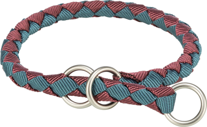 Trixie Cavo Pull-Stop Halsbånd, sangria/petrol -Størrelse: M–L: Halsomkrets 43 - 51 cm, Ø 18 mm