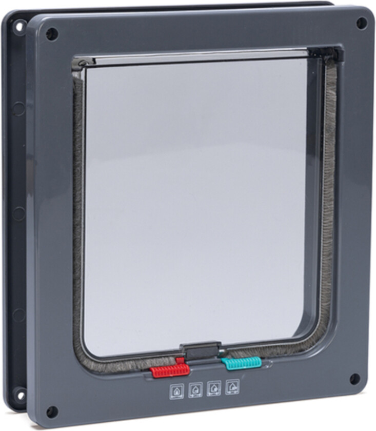 katteluke med 4-veis lukking inkl. tunnel - grå