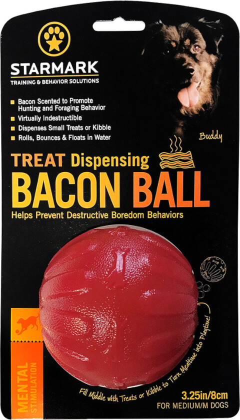 Treat Dispensing Bacon Ball - Størrelse M: Ø 8 cm