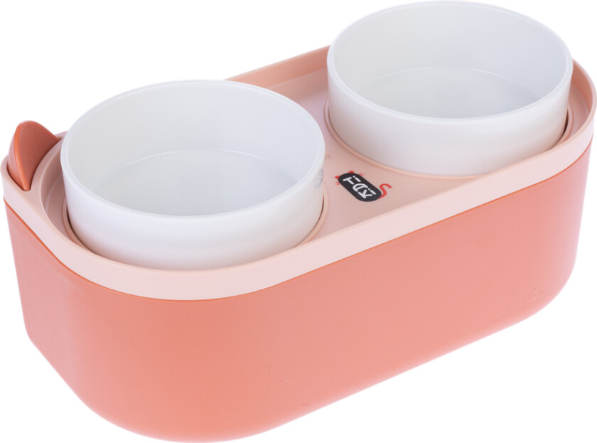 dobbelskål med matbeholder - 2 x 420 ml