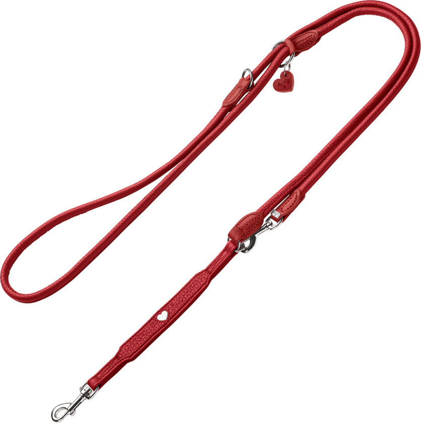 HUNTER Justerbar guidebånd Round & Soft Love, rød - 200 cm lang, Ø 6 mm