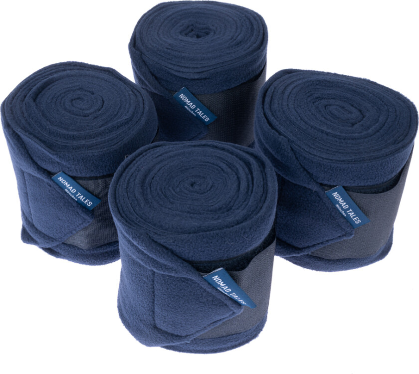 bandasje til hest av fleece, marineblå - Ponni (sett med 4 stk.)