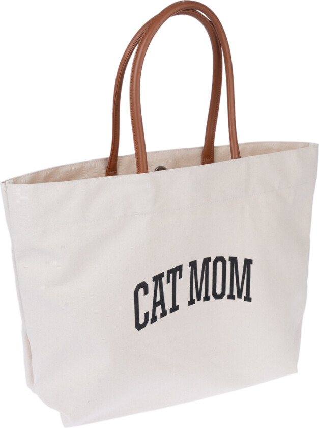 handlenett i lerret "Cat Mom" - 1 stk