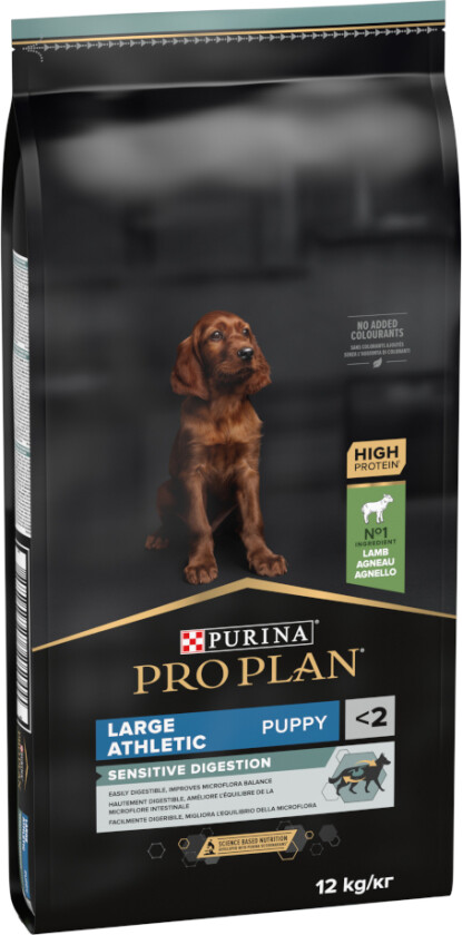 PURINA PRO PLAN Large Athletic Puppy Sensitive Digestion lam - Sparepakke: 2 x 12 kg