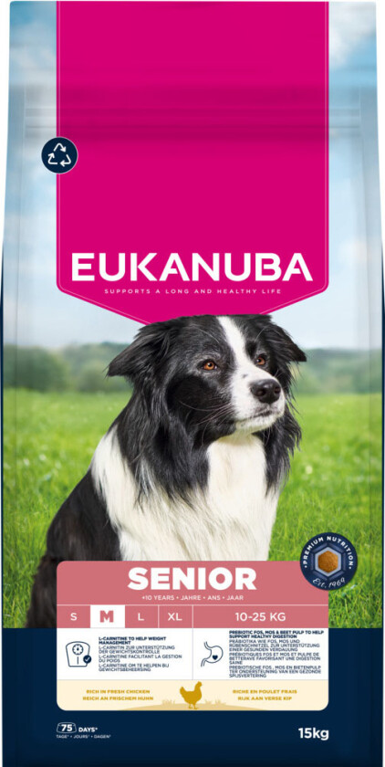Premium Nutrition Senior Medium Breed Kylling - Sparepakke: 2 x 15 kg