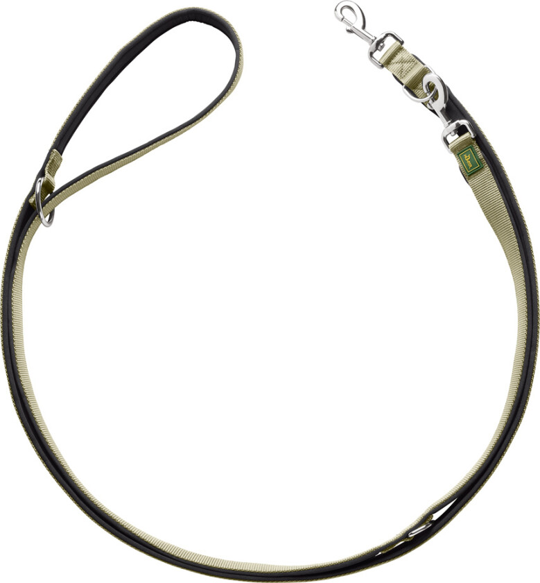 HUNTER Neopren hundebånd, oliven/svart - 200 cm lang, 10 mm bred