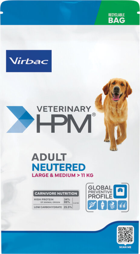 Veterinary HPM Adult Dog Neutered Large & Medium - 12 kg