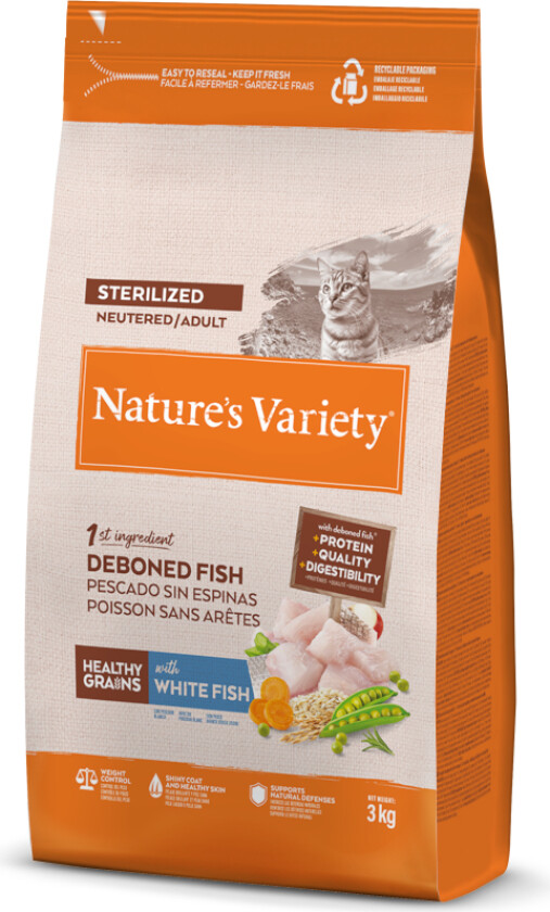 Nature's Variety Healthy Grains Sterilized hvitfisk - 3 kg