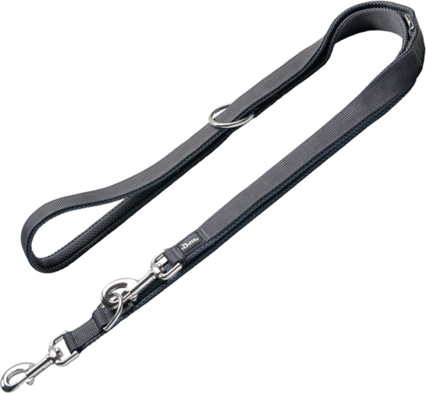 HUNTER hundebånd Divo & Maldon, grå - 200 cm lang, 25 mm breit