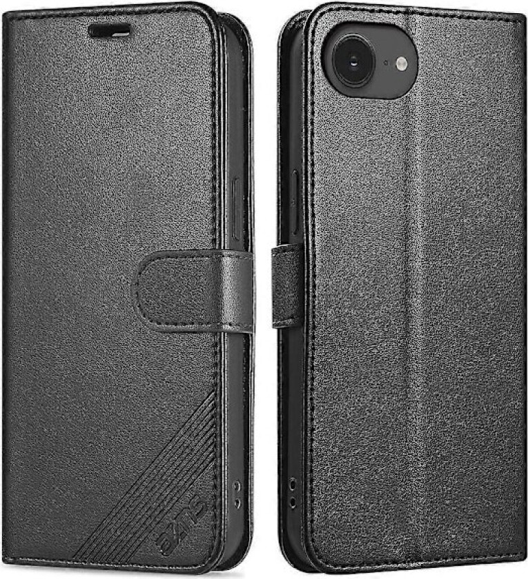 AZNS Deksel til iPhone 16e Anti-Ripe PU Lær Stå Lommebok Telefondeksel