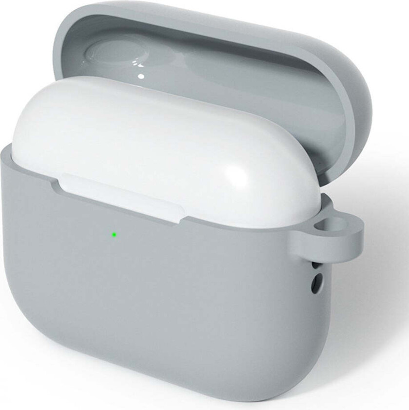 Apple AirPods (3. gen.) Silikon Deksel med Karabinkrok – Grå
