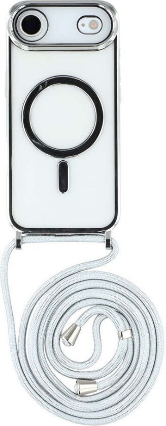 iPhone 17 Air Fleksibelt Plast Deksel med Justerbar Stropp - Gjennomsiktig / Sølv