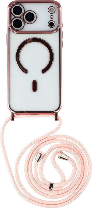 iPhone 17 Pro Fleksibelt Plast Deksel med Justerbar Stropp - Gjennomsiktig / Rosa