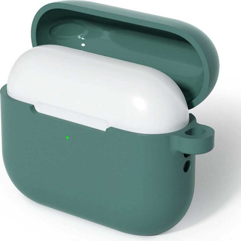 Apple AirPods (3. gen.) Silikon Deksel med Karabinkrok – Mørkegrønn