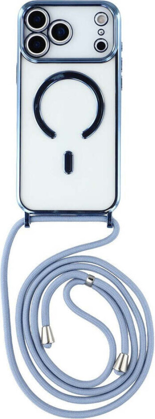 iPhone 17 Pro Max Fleksibelt Plast Deksel med Justerbar Stropp - Gjennomsiktig / Blå