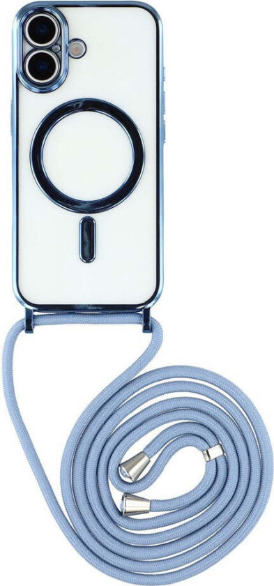 iPhone 17 Fleksibelt Plast Deksel med Justerbar Stropp - Gjennomsiktig / Blå