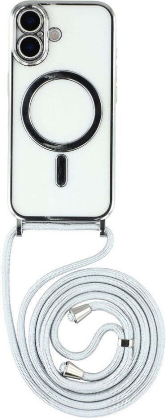 iPhone 17 Fleksibelt Plast Deksel med Justerbar Stropp - Gjennomsiktig / Sølv
