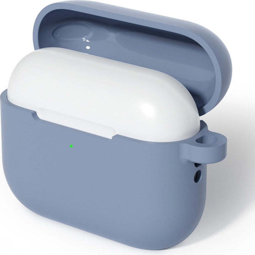 Apple AirPods (3. gen.) Silikon Deksel med Karabinkrok – Blågrå