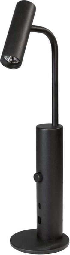 Tube micro bordlampe 3000 Kelvin med USB lading - Svart