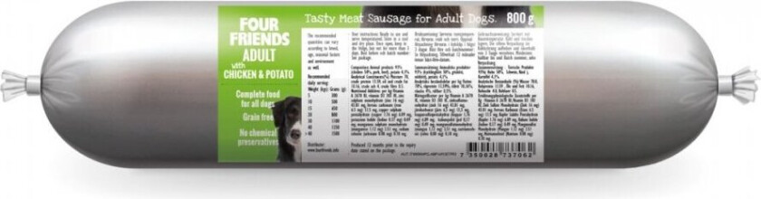 FourFriends Dog Adult Grain Free Chicken & Potatoes 800 g