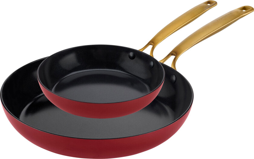 Stekepannesett 20 + 28 cm, bordeaux