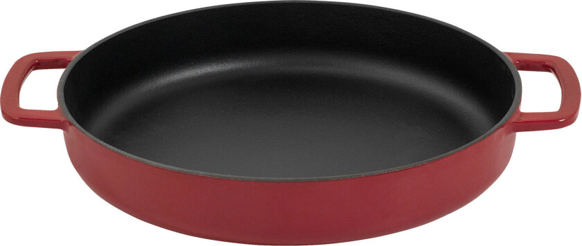 Støpejernspanne 28 cm, bordeaux