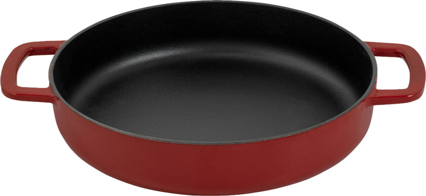 Støpejernspanne 24 cm, bordeaux