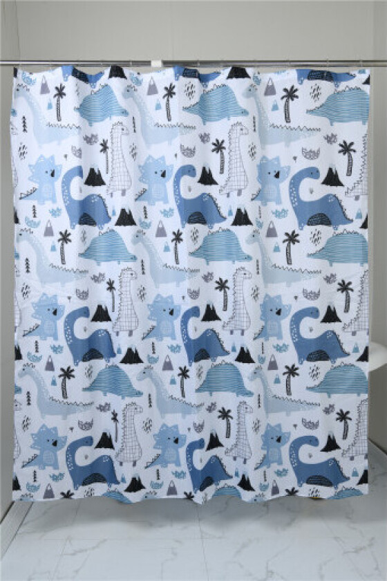 Dusjforheng i polyester av dinosaur 180x200 cm