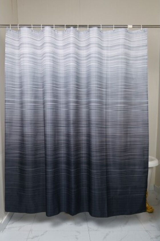 Dusjforheng i polyester, tåke, 180x200 cm