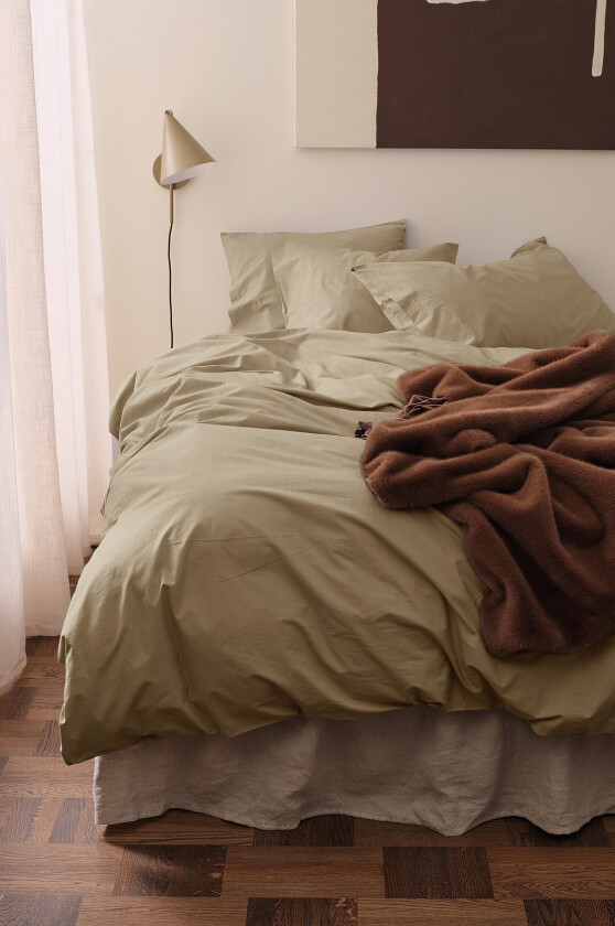 Sengesett Luca i bomullspercale 2 eller 3 stykker - Grønn